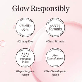 DEARDAHLIA after-makeup dewy finish demonstrating radiant skin effect