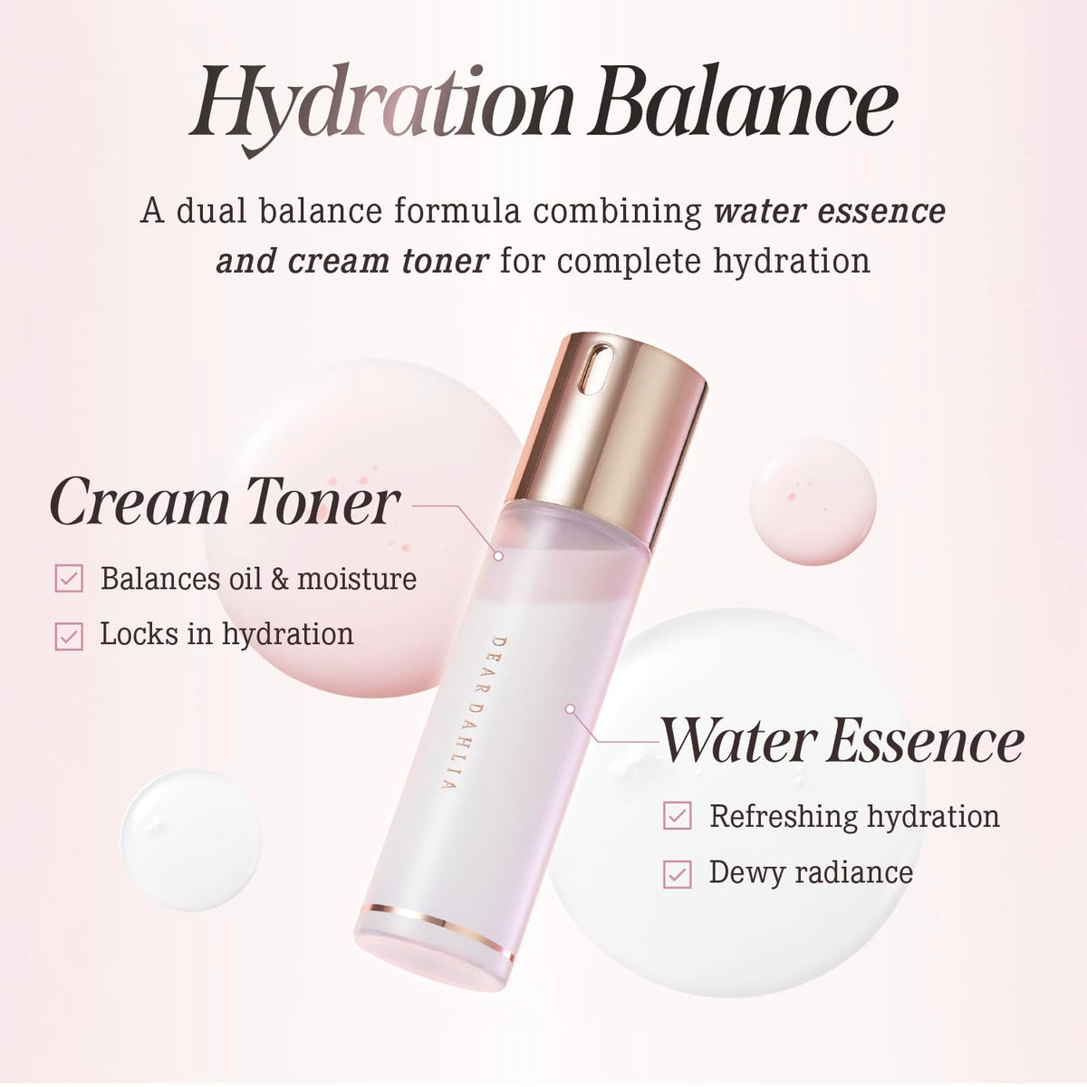 DEARDAHLIA texture droplet on skin showing lightweight absorbent feel