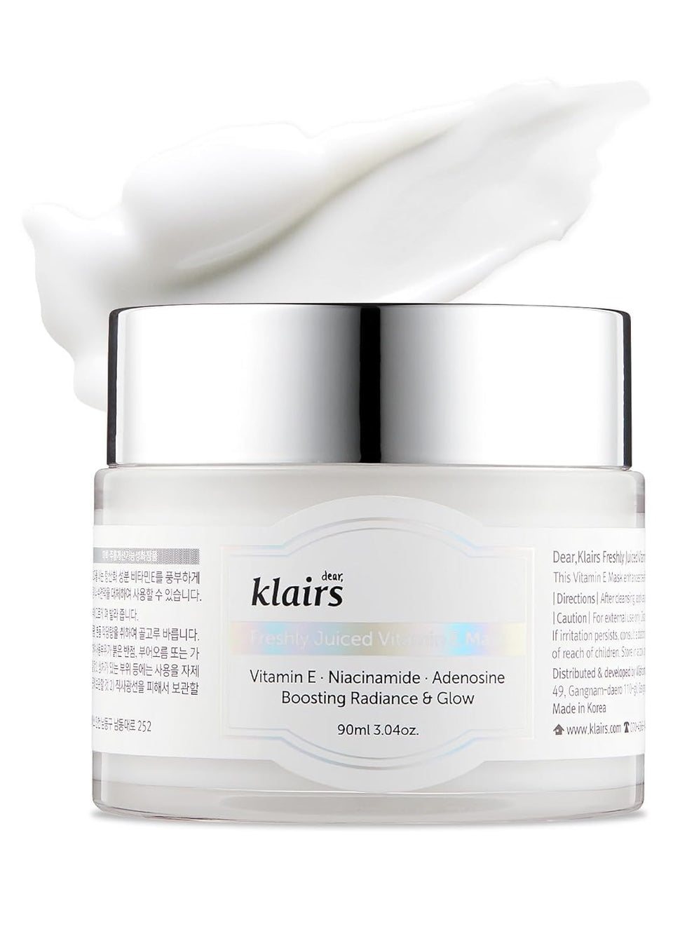DearKlairs jar front view showing label and clean packaging benefit hydration