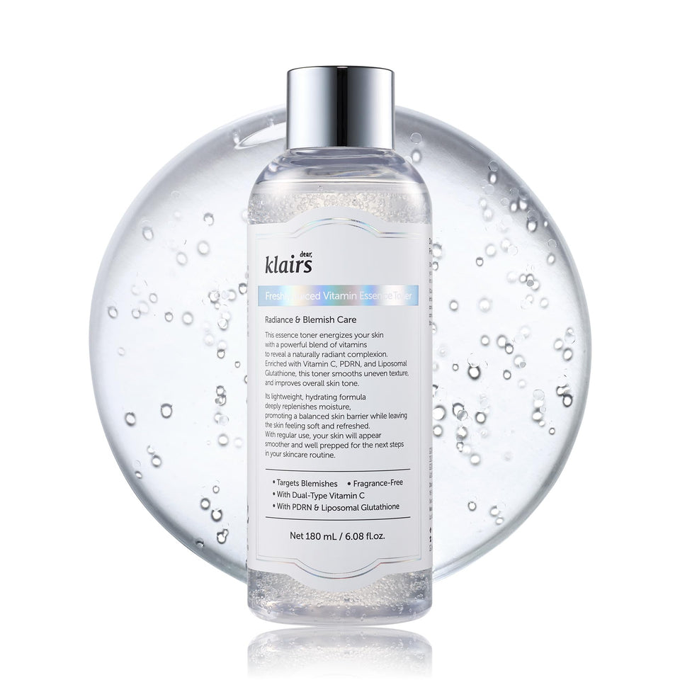 DearKlairs front packaging showing bottle and brightening benefit