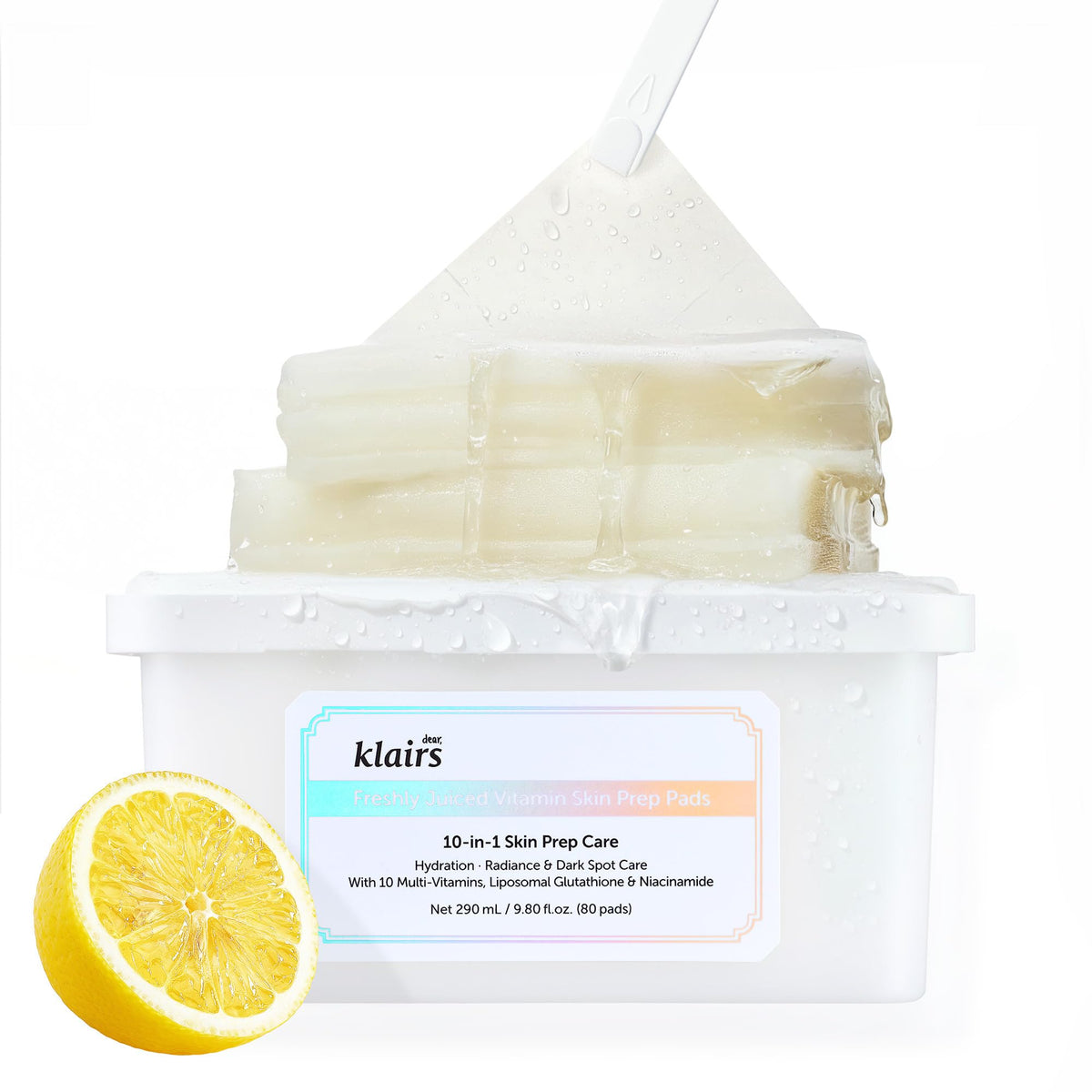 DearKlairs front packaging of toner pads showing brand and convenience for daily use