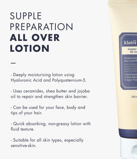 DearKlairs lotion texture closeup showing lightweight spreadability benefit