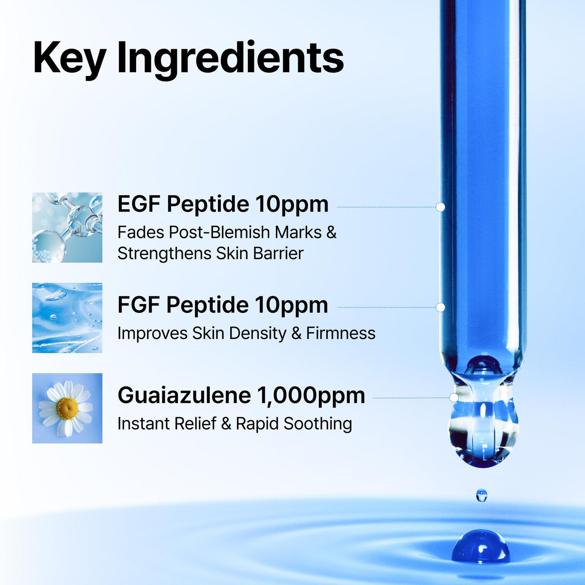 DearKlairs patting serum into hand to show fast absorption and no residue