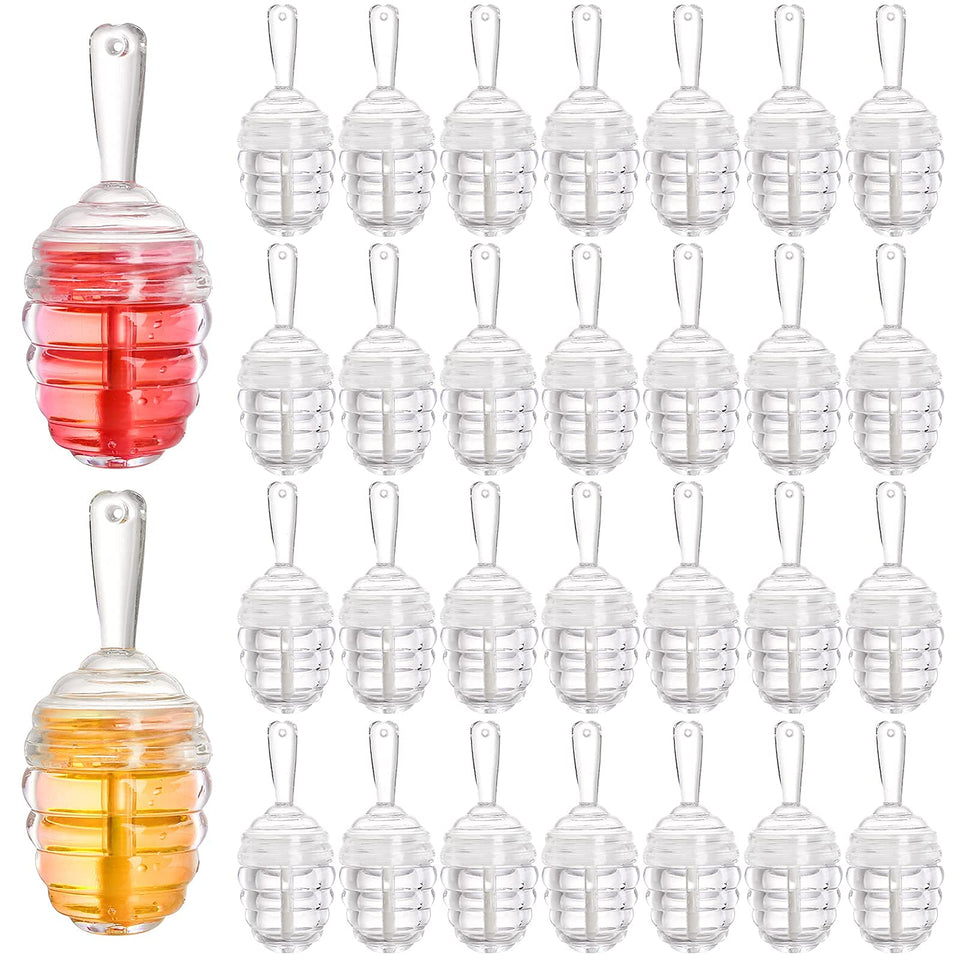 DEAYOU front packaging showing 30 clear honey pot tubes and caps for neat display