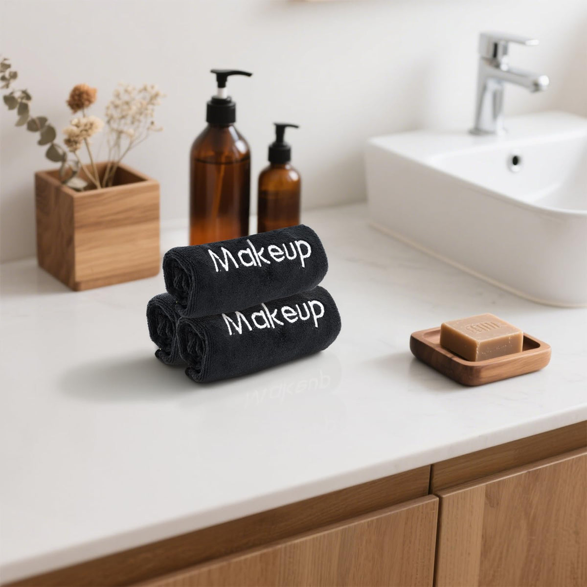 DEAYOU towels packed in travel bag show portability and convenience