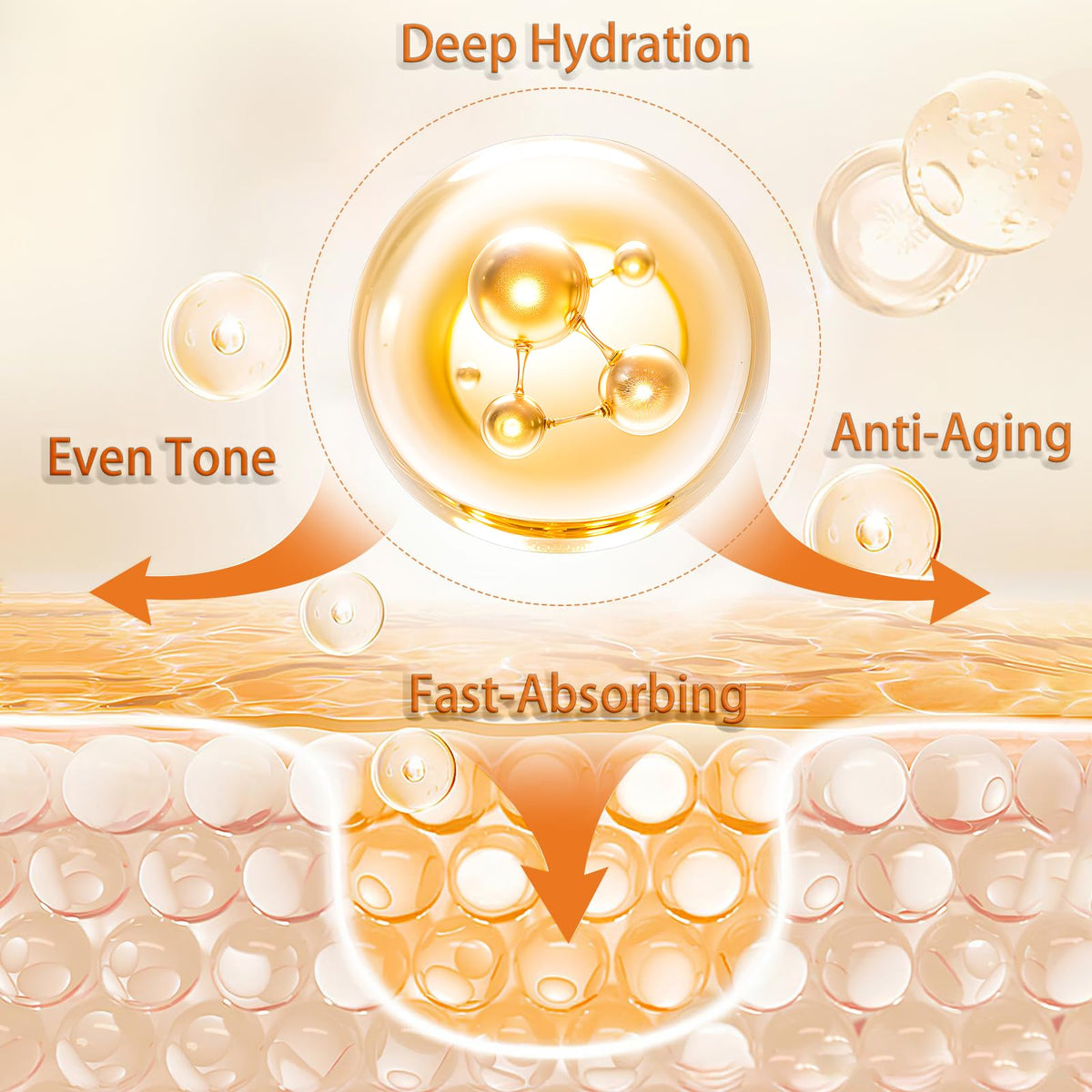 DEBAIY serum being applied to back of hand demonstrating smooth hydration