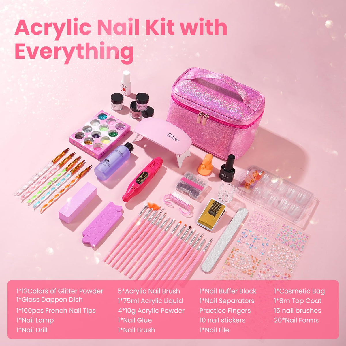 Deciniee glitter powders spread showing vibrant colors for versatile nail art designs