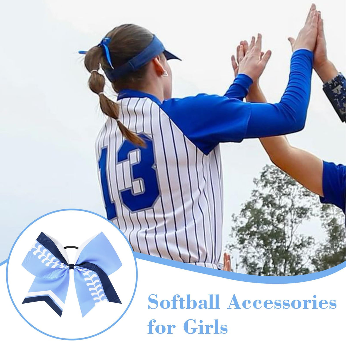 DEEKA bow worn in teen ponytail, bold on-field visibility
