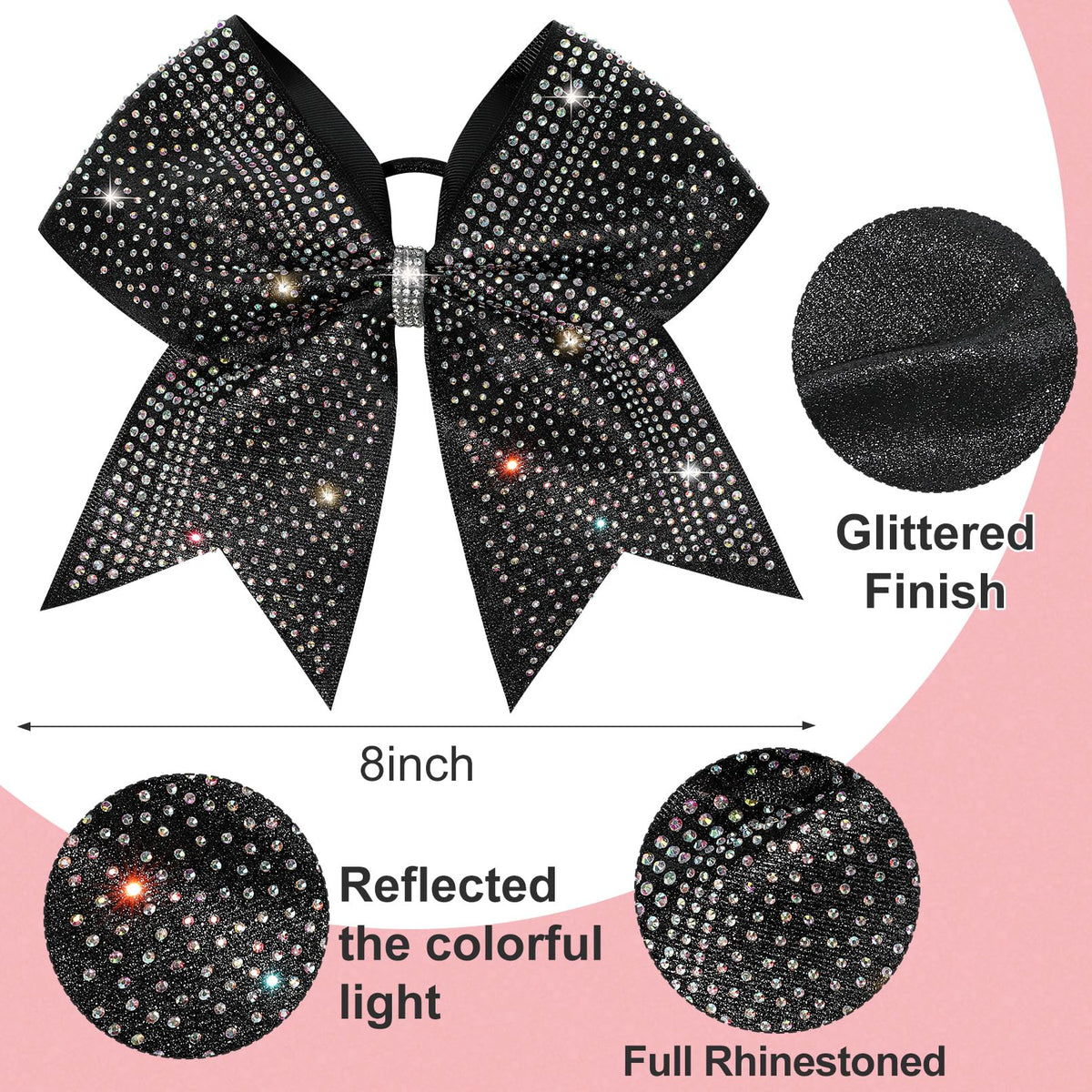 DEEKA close-up of rhinestones highlighting multicolored sparkle