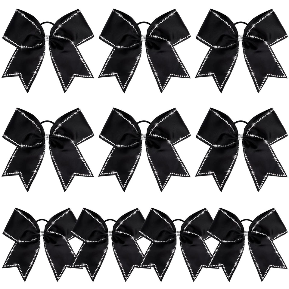 DEEKA front packaging showing black rhinestone cheer bows and team-ready set