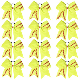 DEEKA front view of 12-piece neon-yellow bow pack showing team-ready style
