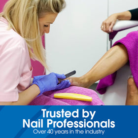DeEnti gel in bathroom pedicure setup for at-home spa