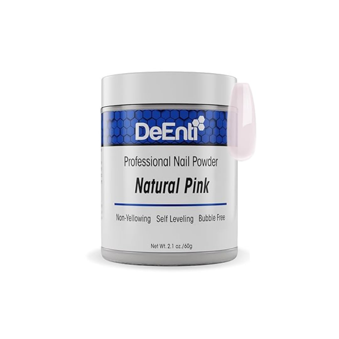 DeEnti jar front view showing natural pink powder and professional packaging benefit
