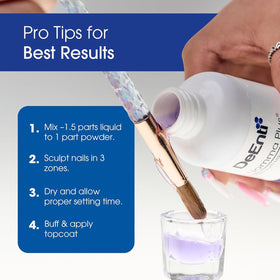 Hand holding 32oz DeEnti bottle showing scale and professional supply benefit