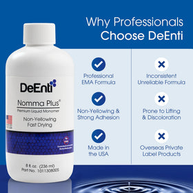 DeEnti Nomma Plus on a salon station with tools illustrating professional manicure workflow