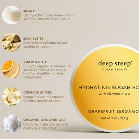 Deep Steep label detail emphasizing clean, vegan and cruelty-free benefits