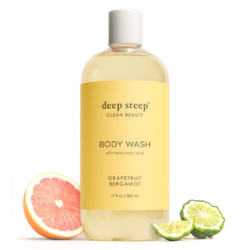 Deep Steep front packaging showing grapefruit bergamot and hydrating benefits