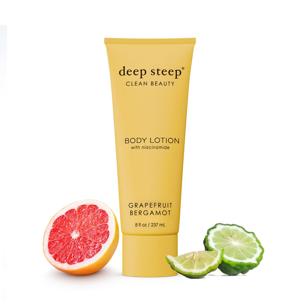 Deep Steep front packaging showing grapefruit bergamot scent and benefits