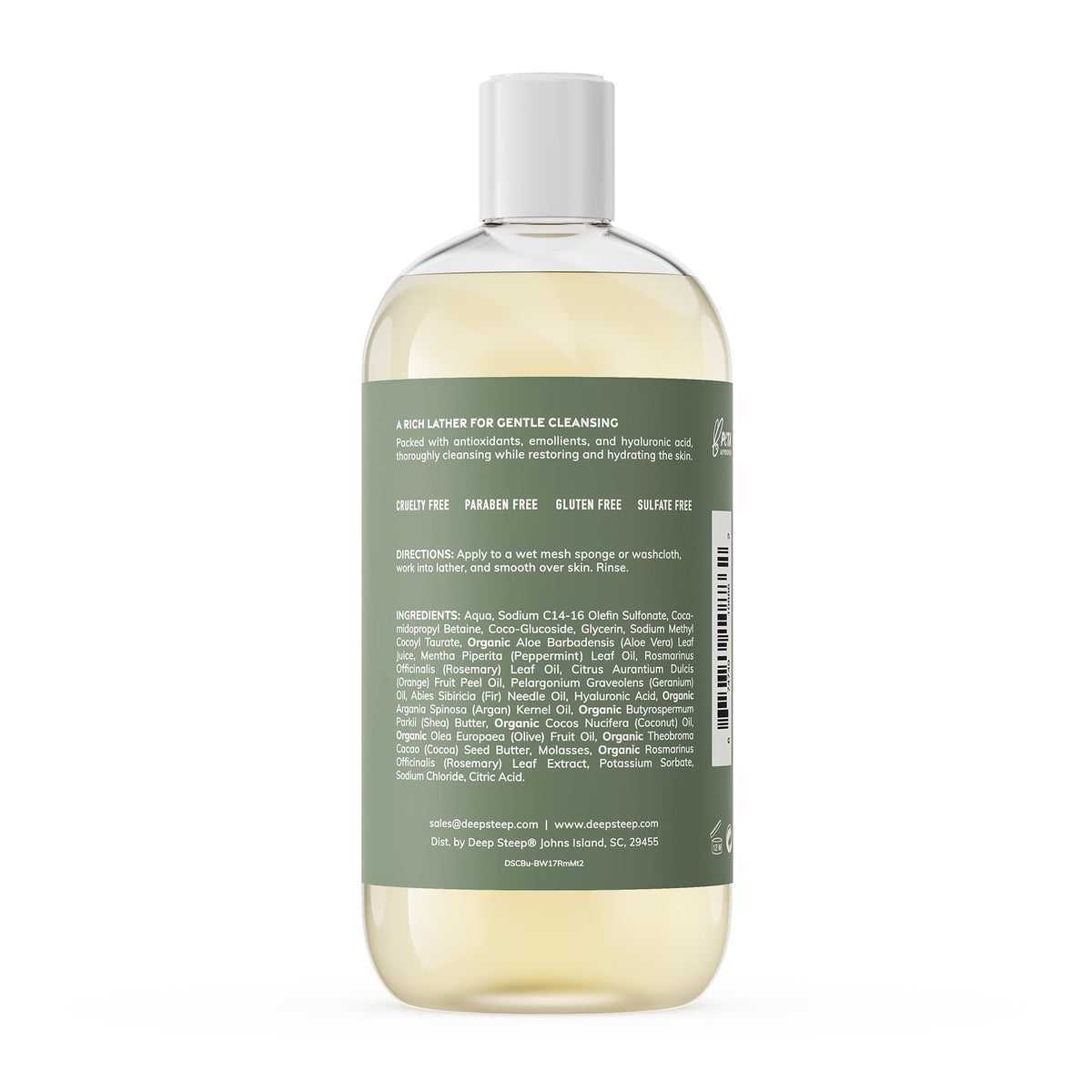 Deep Steep label and ingredient list close-up highlighting clean-beauty claims