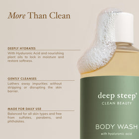 Deep Steep bottle in hand illustrating 17 fl oz size and scale