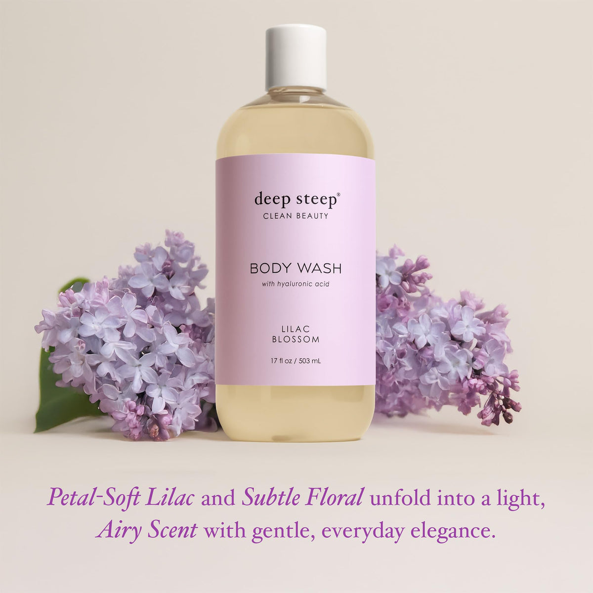 Deep Steep label ingredient panel highlighting clean formula benefits