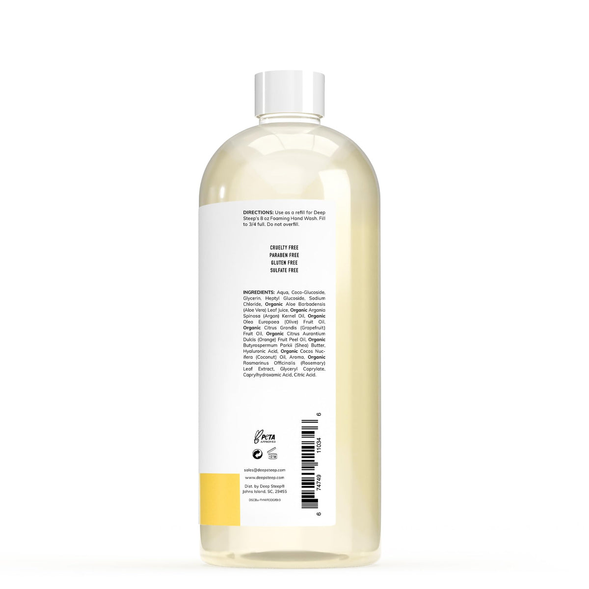 Deep Steep close-up of refill pouch texture highlighting controlled pour and durable packaging
