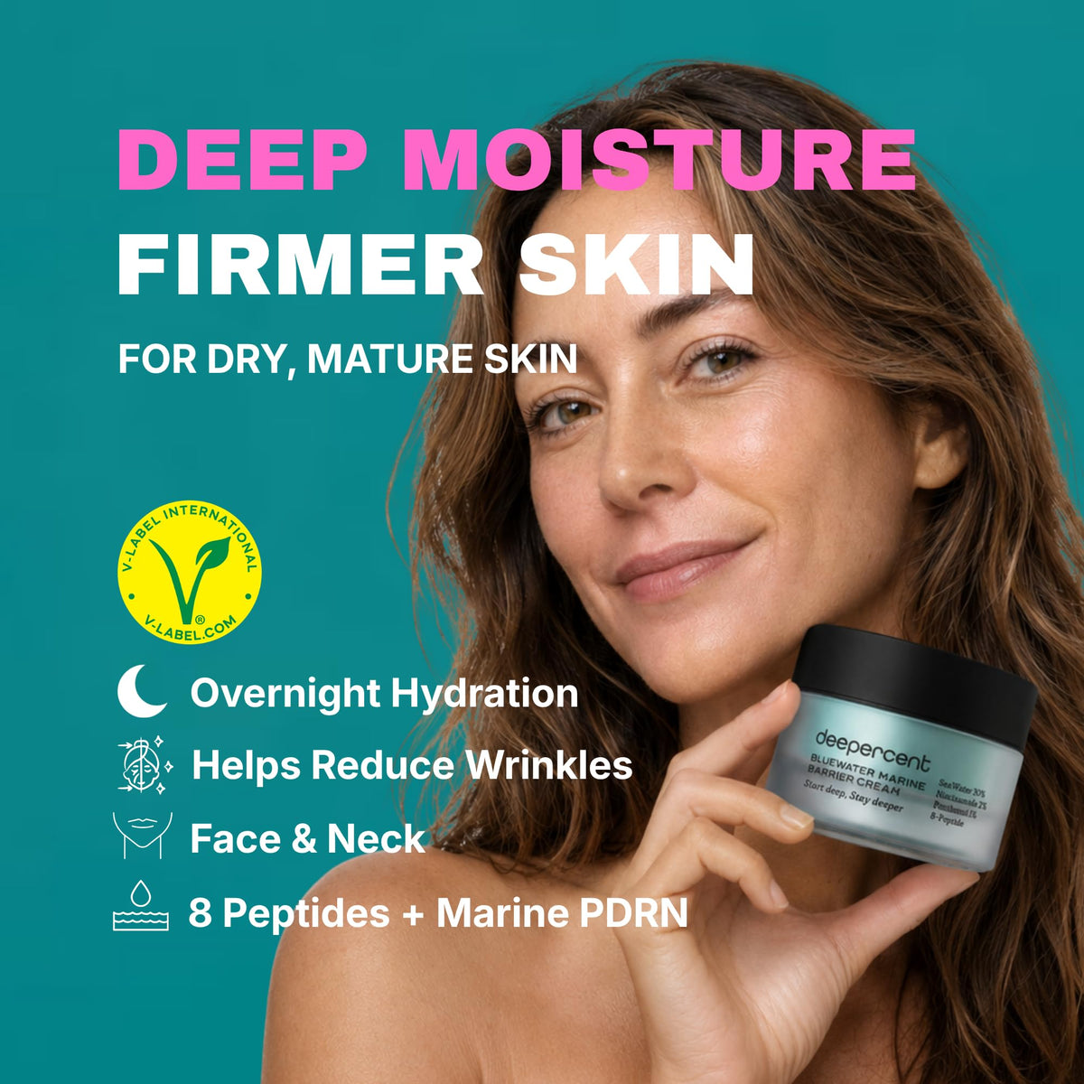 DEEPERCENT cream texture close-up showing rich consistency for deep hydration