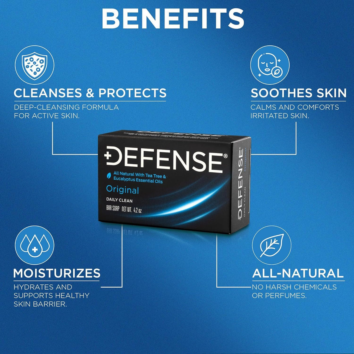 Defense Soap bar close-up texture highlighting natural oils and glycerin