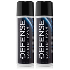 Defense Soap barrier foam front packaging showing two 17.5oz cans and brand