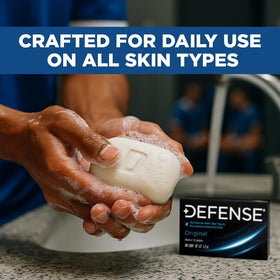 Defense Soap bars inside a gym bag showing portability and post-workout convenience