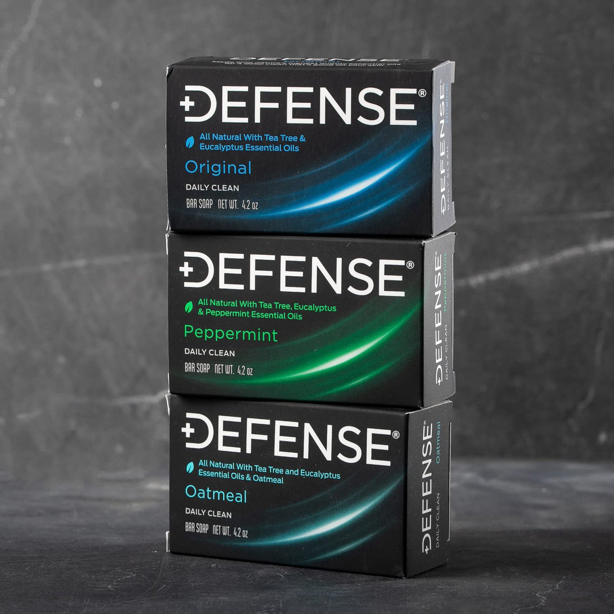 Defense Soap oatmeal bar close-up showing ground oats for gentle exfoliation benefit