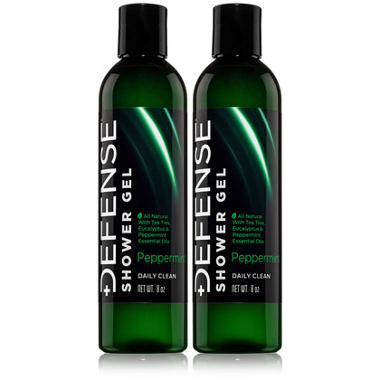 Defense Soap front packaging showing peppermint label and clear branding for recognition