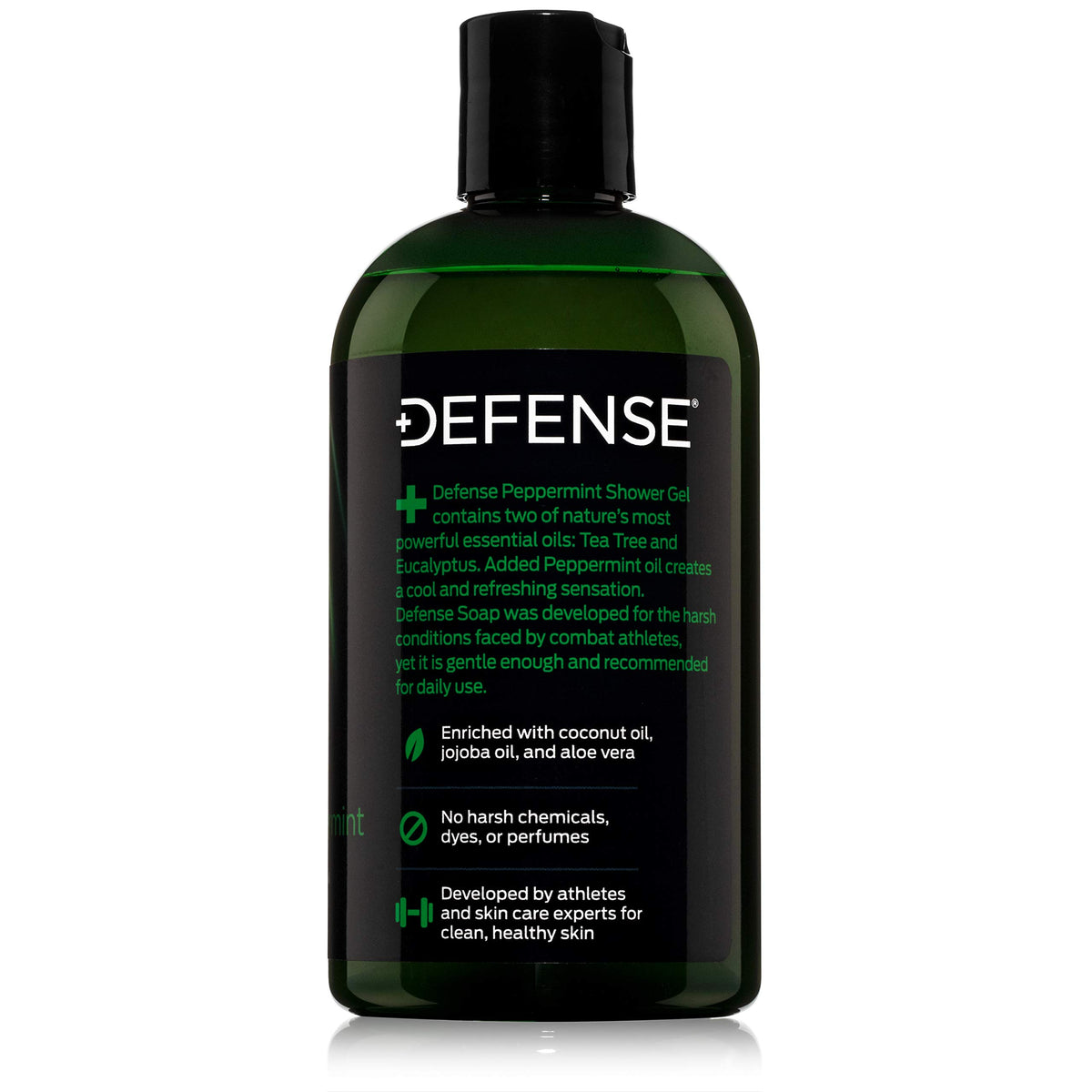 Defense Soap natural tea tree and peppermint ingredients emphasizing freshness