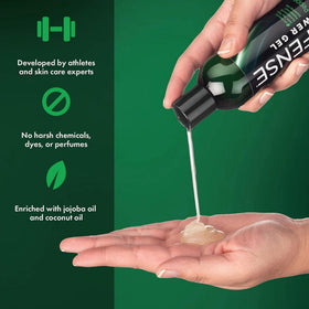 Defense Soap label close-up highlighting natural oils and ingredient transparency