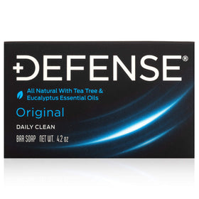 Defense Soap used in athlete shower scene showing post-workout skin care
