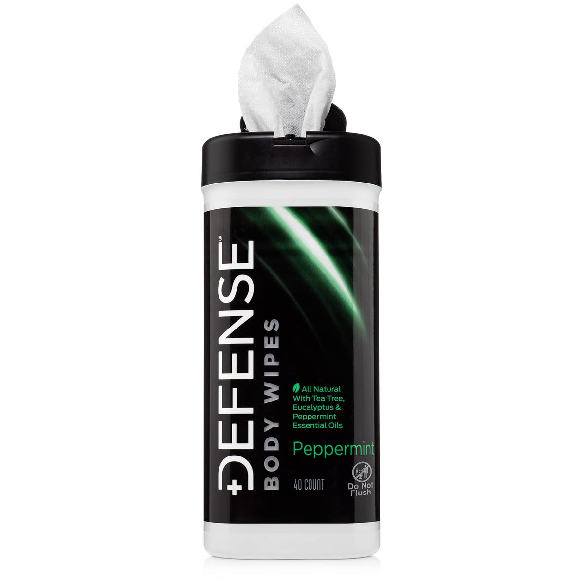 Outdoor camping scene using Defense Soap wipe for freshening up after hiking