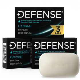 Defense Soap oatmeal 3-pack front packaging shows value and readiness