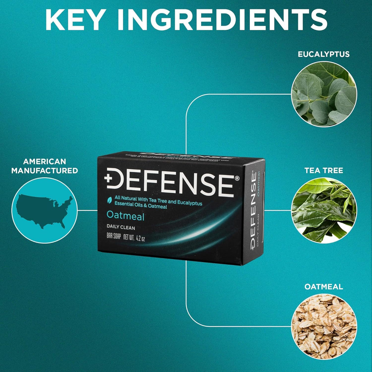 Defense Soap oatmeal bar size comparison in hand shows portable 4.2 oz