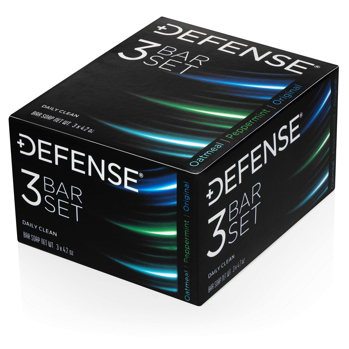Defense Soap bar held in hand to show full-size 4.2 oz scale and travel-ready benefit
