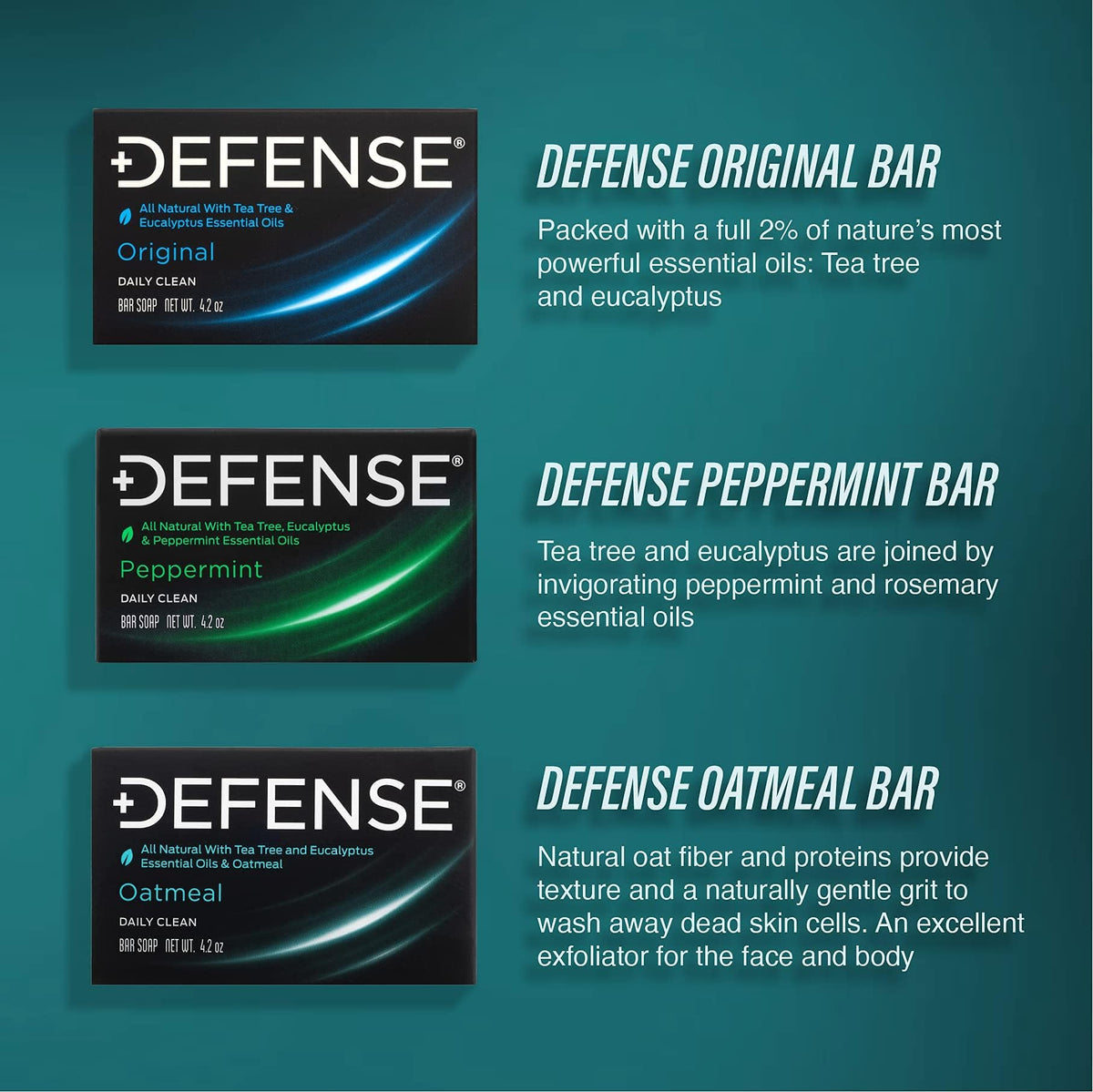 Defense Soap triple-mill cross section showing dense quality and longevity benefit