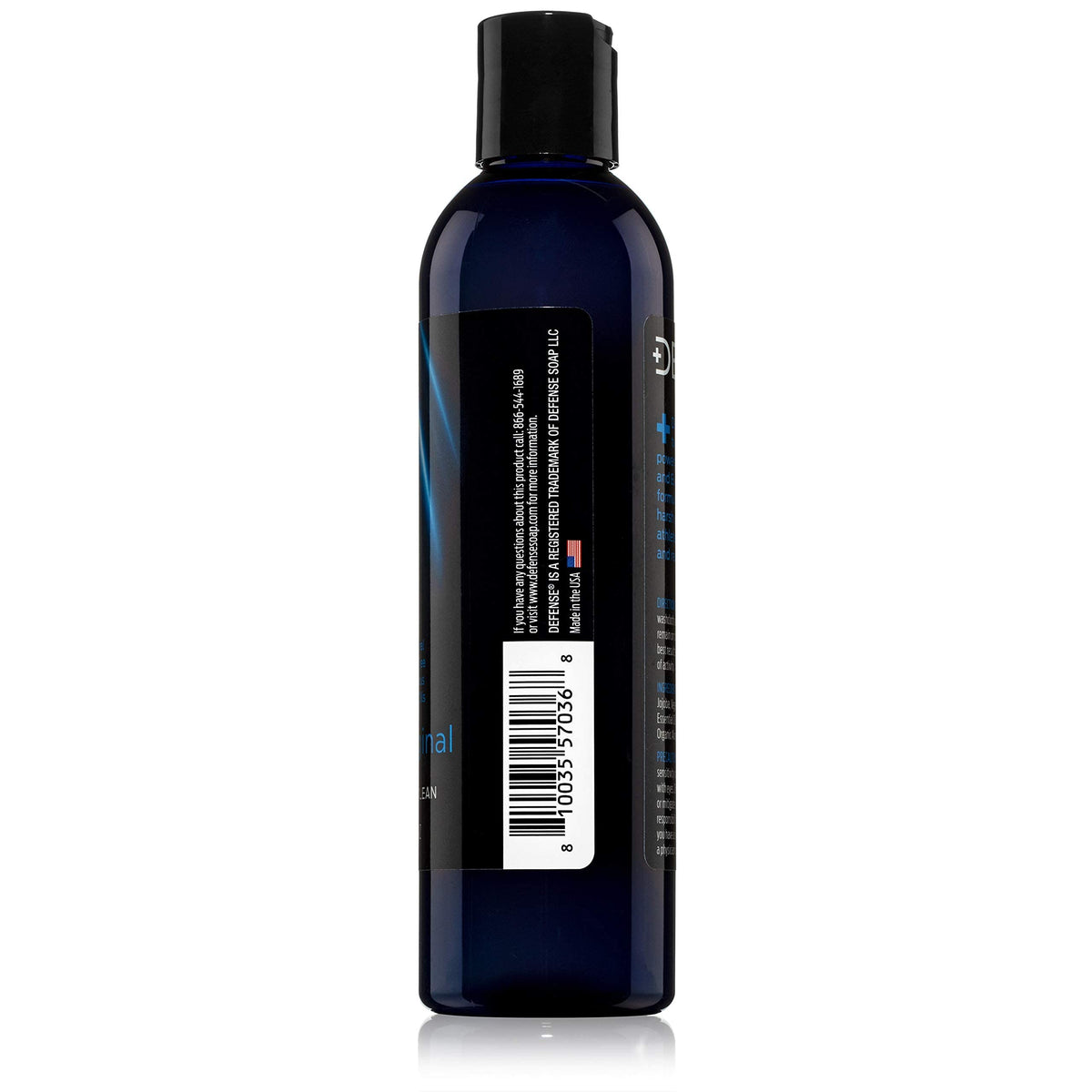 Two Defense Soap 8 oz bottles packshot emphasizing value and at-home plus gym setup