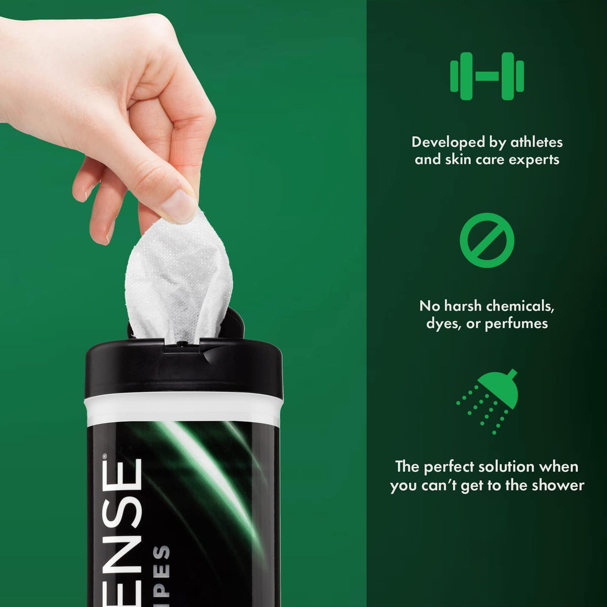 Close-up of wipe texture highlighting Defense Soap absorbent durable material