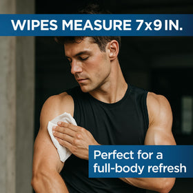 Defense Soap wipe used on athlete shoulder to remove sweat
