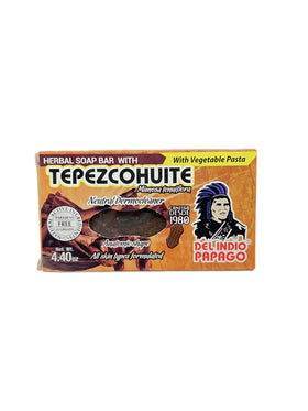 Del Indio Papago Tepezcohuite soap bar photographed to show natural cleanse