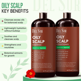 DEL SUR shampoo pump close-up dispensing clear formula, precise application benefit