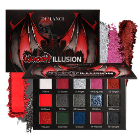 DE'LANCI front packaging showing 15 shades for bold goth looks