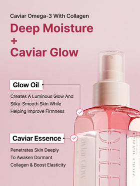 Delere mist sprayed on model face to refresh and boost radiance benefit
