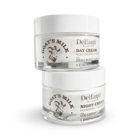 Delfanti-Milano front packaging showing both full-size jars and benefits