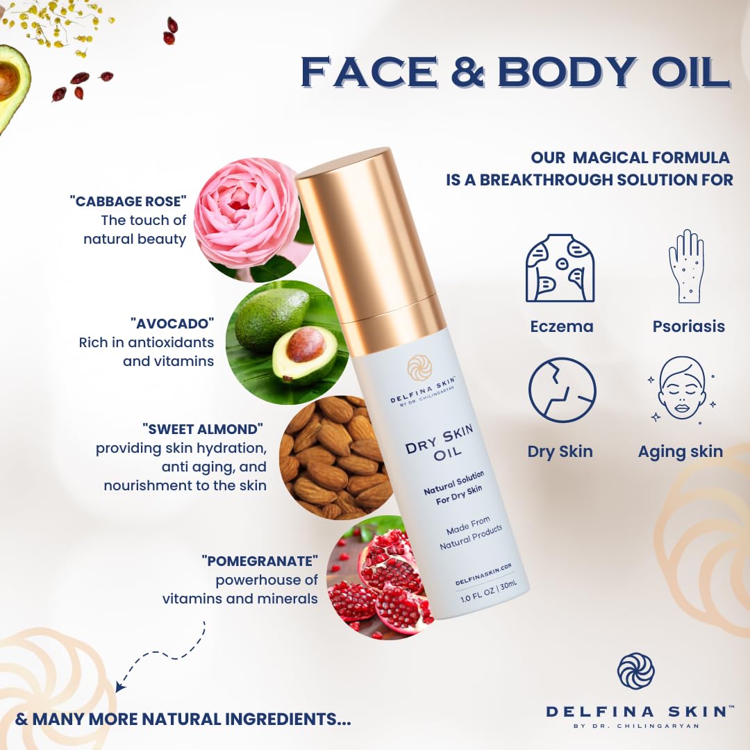 Delfina Skin close-up of avocado and pomegranate ingredients highlighting antioxidant benefit