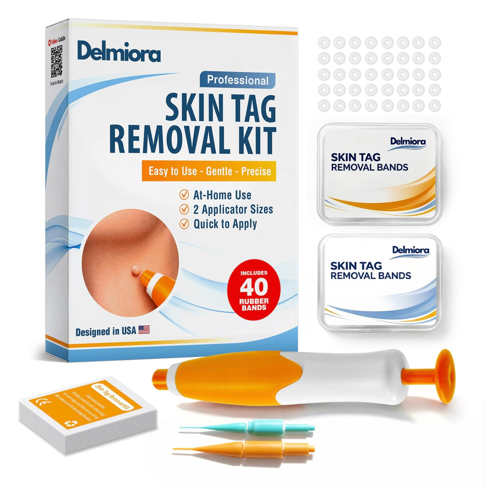 DELMIORA kit front packaging shown neatly arranged and travel-ready